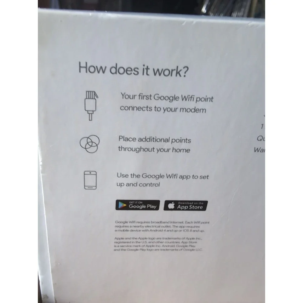 Google WiFi System Whole Home Mesh Router -‎ 3 Pack (Open Box)